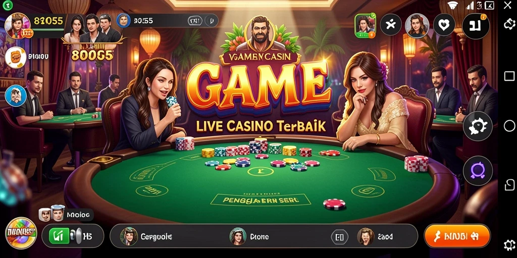 Tampilan gameplay Live Casino di aplikasi 8055 yang menegangkan.
