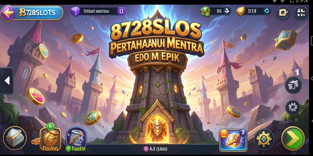 Tampilan menarik dari gameplay Tower Defense dalam 8728SLOTS.