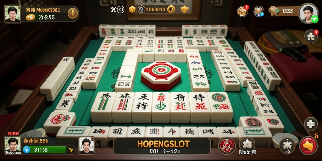 Gameplay HOPENGSLOT menampilkan keseruan permainan Mahjong.