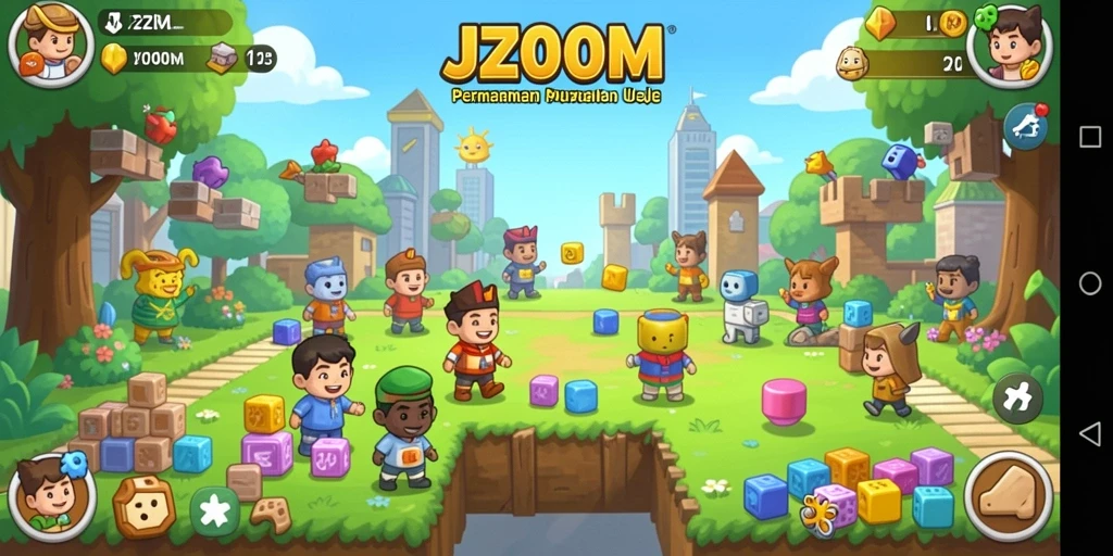 Screenshot menampilkan gameplay seru J200M saat menyusun puzzle.