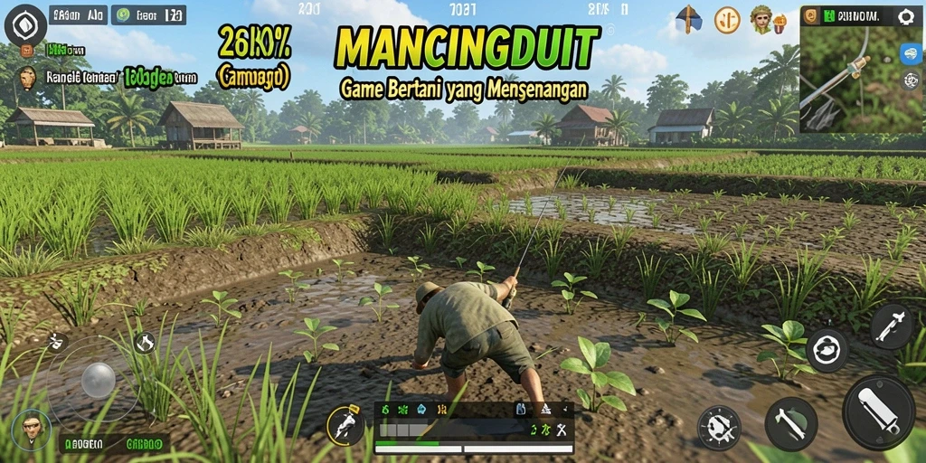 Gameplay seru bertani dan memancing di MANCINGDUIT