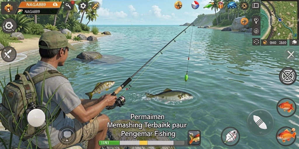Tampilan gameplay NAGA889 yang seru dengan berbagai jenis ikan.
