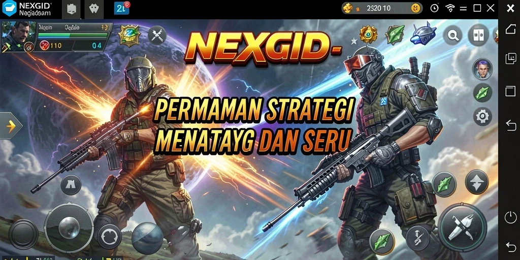 Tangkapan layar <strong>NEXGID</strong> menampilkan aksi strategi yang mendebarkan di battlefield.