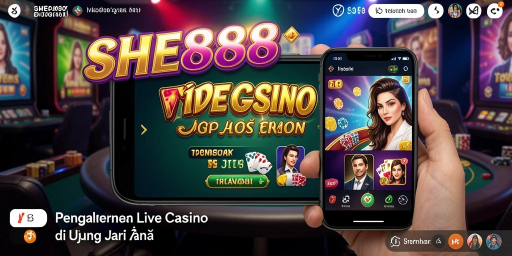 Tampilan langsung dealer profesional dalam permainan Live Casino SHE888.