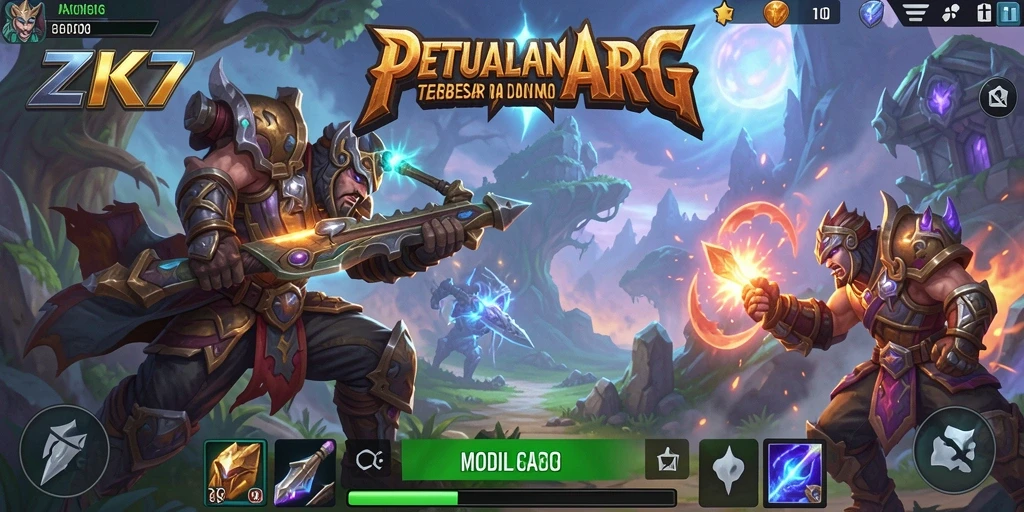 Tampilan gameplay seru dalam ZK7 dengan pertarungan yang mendebarkan.