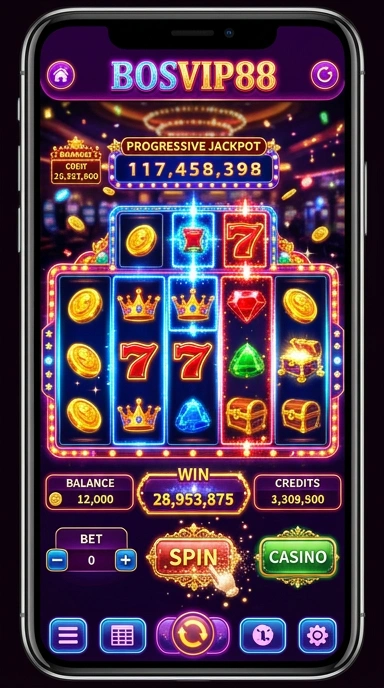 Tampilan aplikasi bosvip88 di perangkat Android.